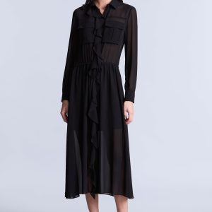 Solid Ruffle Dress