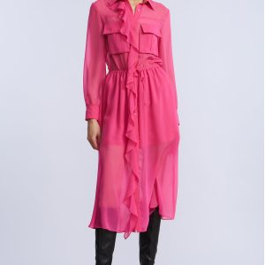 Solid Ruffle Dress