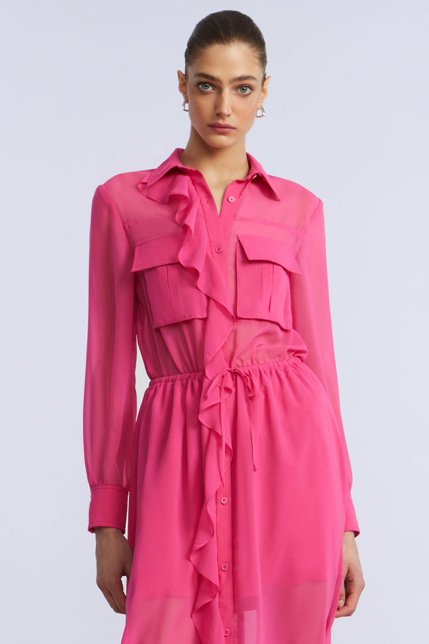 Solid Ruffle Dress - Image 4