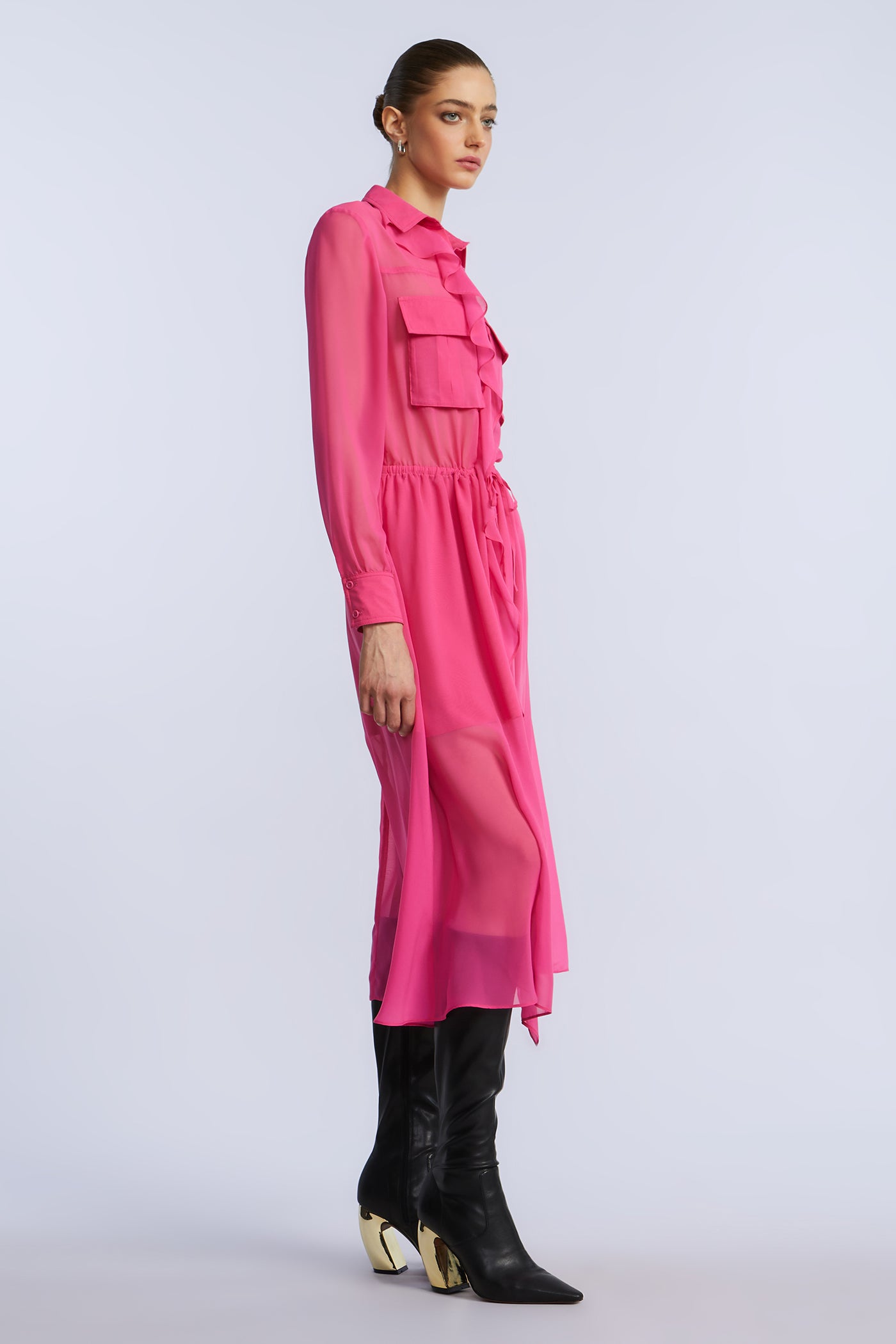 Solid Ruffle Dress - Image 6