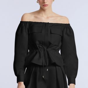 Off Shoulder Drawstring Top