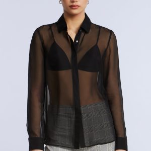 Chiffon Button Down