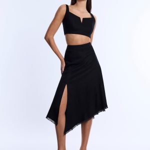 High-Slit Flared Skirt