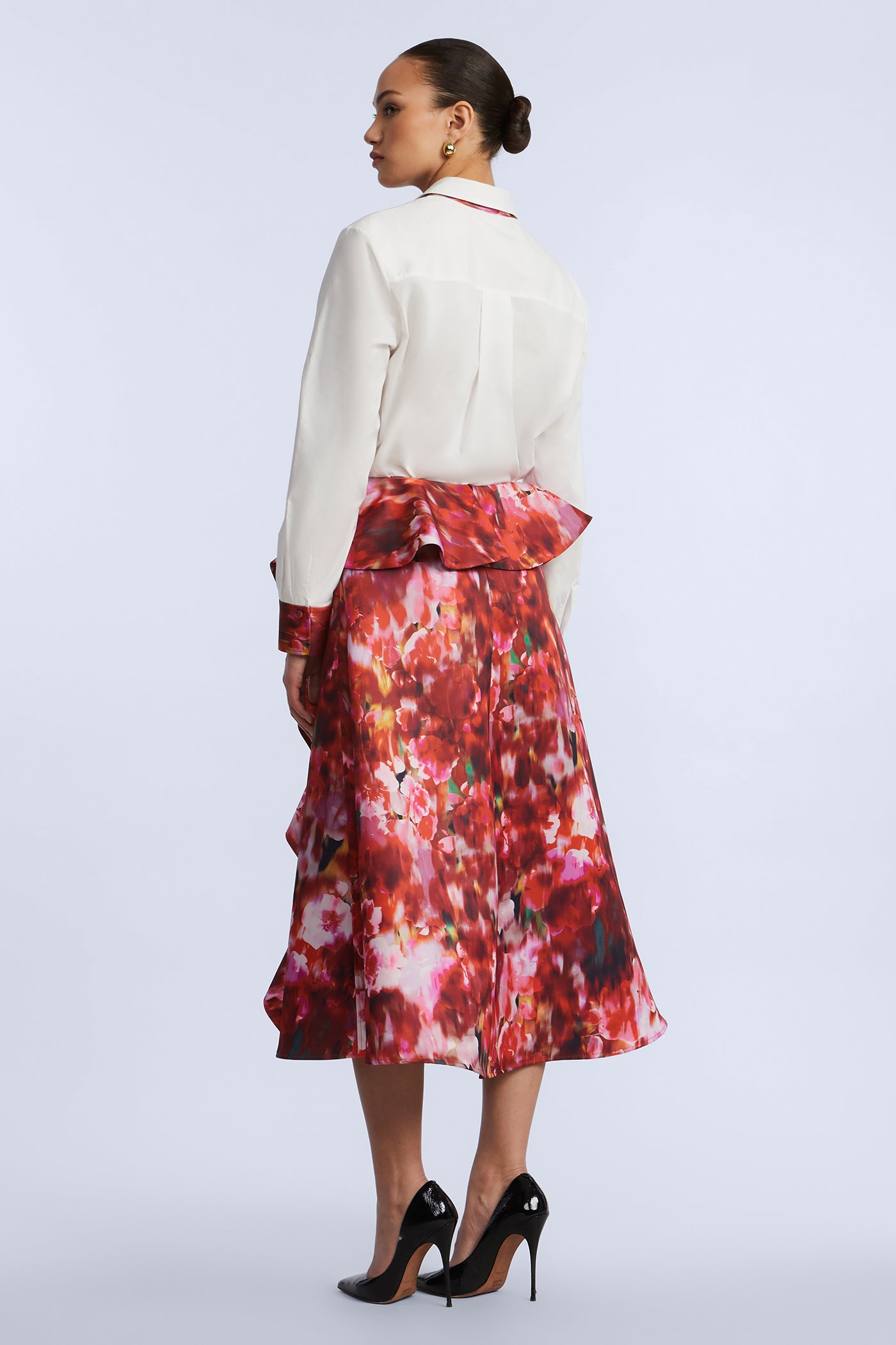 Printed Cascade Midi Skirt - Image 7