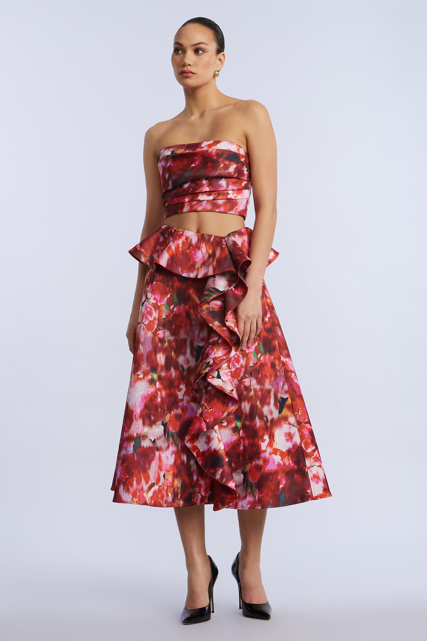 Printed Cascade Midi Skirt - Image 5