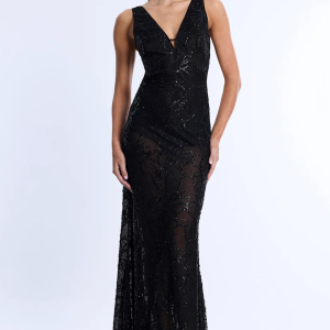 Embellished Cut-Out Gown